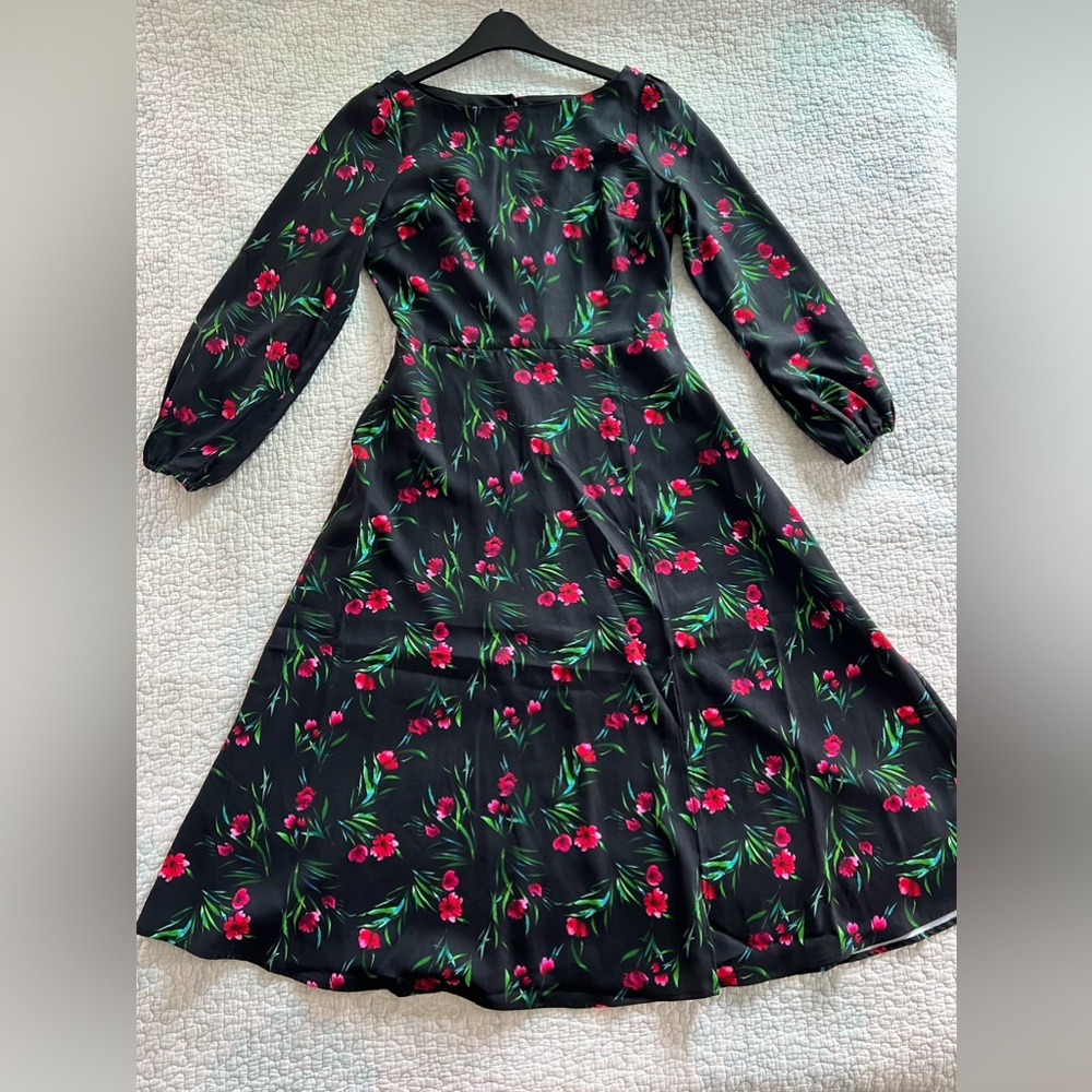 Alexia Admor midi balloon 3/4 sleeve split dress, size 8
